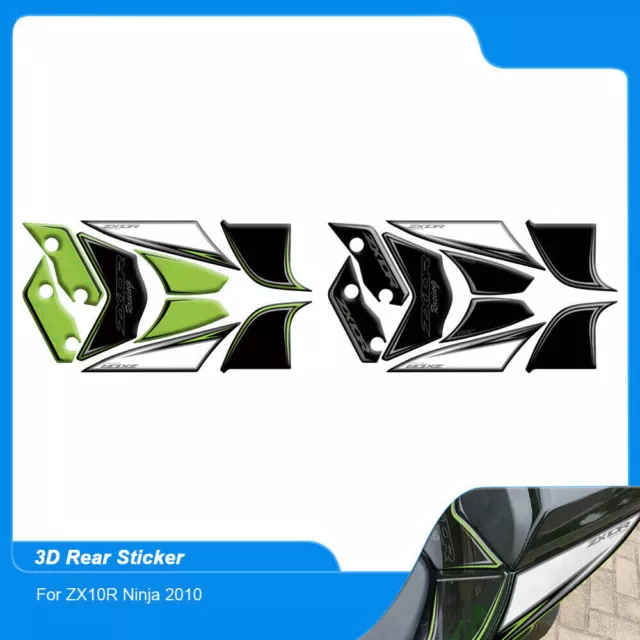 For 2010 Kawasaki Ninja ZX10R 3D Gel Front Fender Rear Seat Side Fairing Sticker