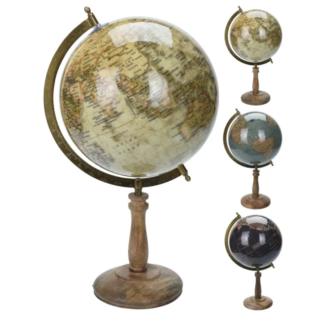 Vintage Style Rotating Atlas Globe Swivel Earth Map Geography World Science Gift