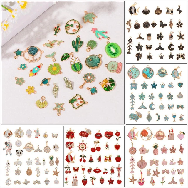 Necklace Crafting Assorted Shapes Enamel Charms Animal Pendants Jewelry Making