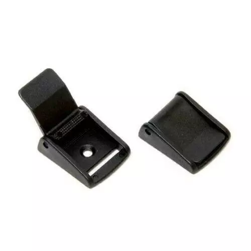 Schwarze Klappe Cam Lock Schnallen Kunststoff Derlin für 25 mm Gurtband