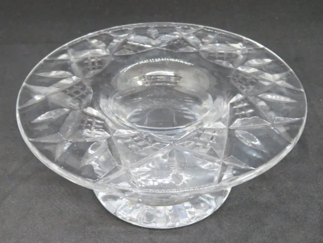 . Clear cut glass vintage Art Deco antique flared flower bowl vase
