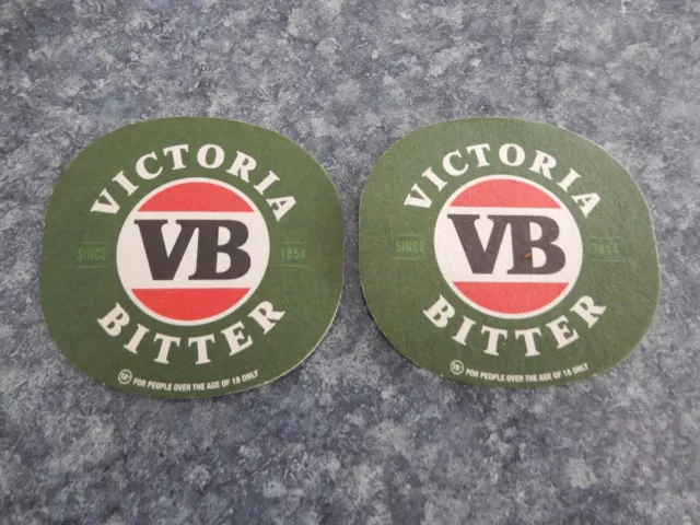 (2X) Victoria Bitter Beer Coasters / Mats