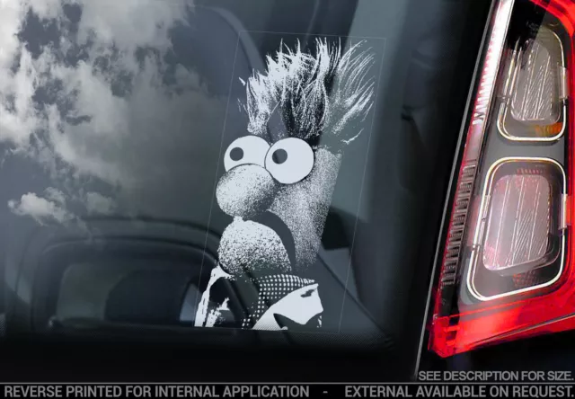 BEAKER Car Sticker, The Muppet Show Peeper Window Bumper Decal Sign Gift - V02