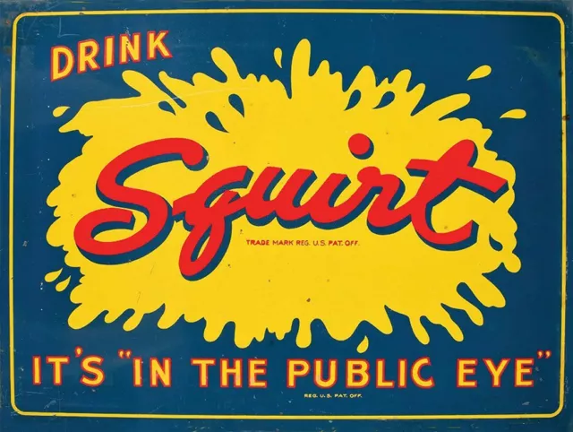 Drink Squirt Soda Advertisement Metal Sign