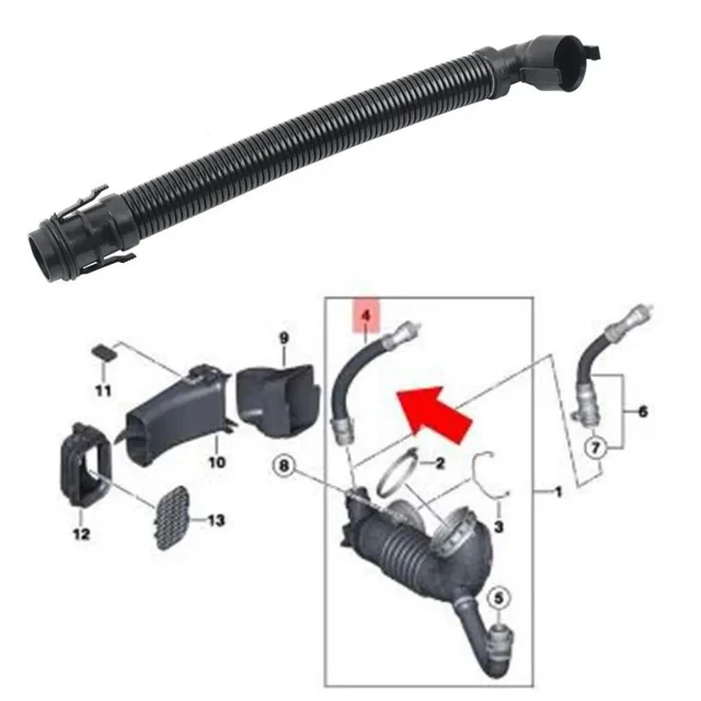 Tubo Aspirazione Aria Per BMW Serie 1 3 4 5 7 E X1 X3 X4 X5 – Ricambio 13717823517, Sfiato Motore Con Filtro