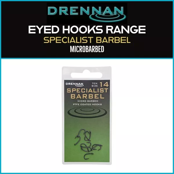 Drennan Eyed Hooks Range - Specialist Barbel Microbarbed | New - All Sizes