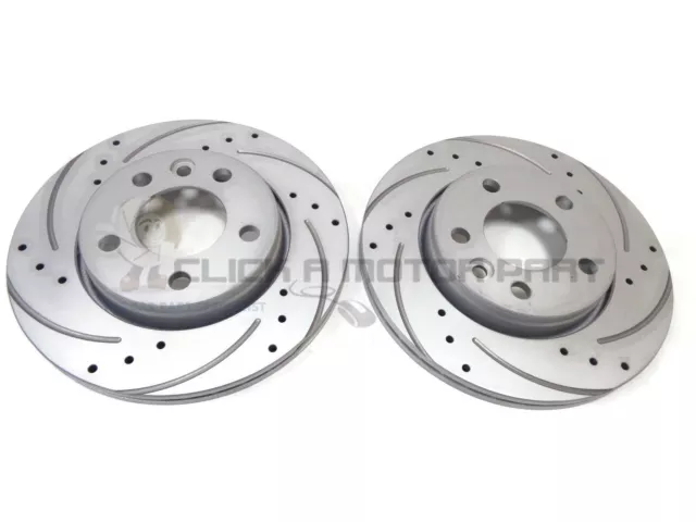 Vw Transporter T5 Rear 2 Drilled And Grooved Brake Discs Set (Check Size 294Mm)