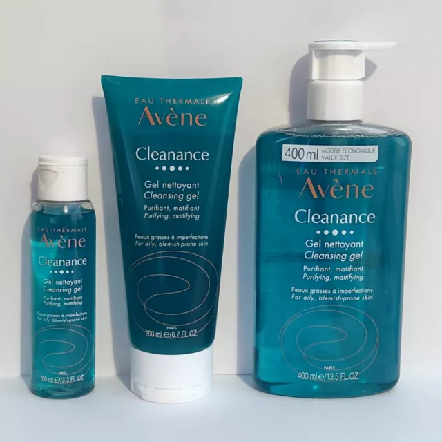 AVENE CLEANANCE Cleansing Gel 400ml-200ml-100 ml - Oily Acne Blemish-Prone Skin