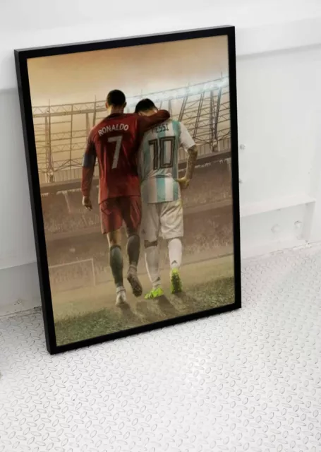 Cristiano Ronaldo Lionel Messi Football Legends Poster Soccer Art-A4 A3 Size