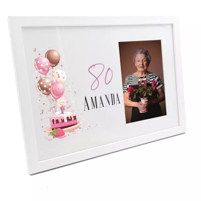 Personalised 80th Birthday Gifts For Her Photo Frame WFM-135