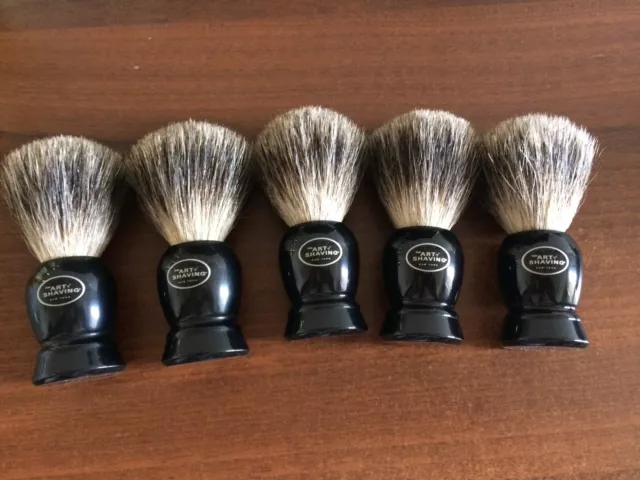 STOCK 5 pezzi THE ART OF SHAVING Pennello Tasso Pure Badger Hand Made Brush