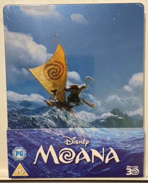 3D/2D Blu Ray : Disney's MOANA -Zavvi Exclusive Steelbook *New Sealed*