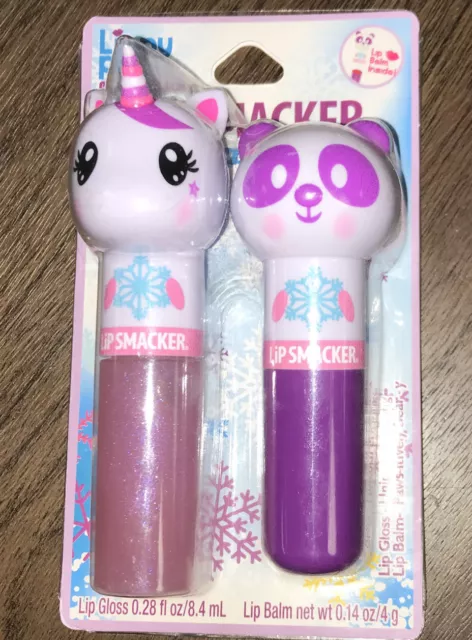 NEW SEALED LIP SMACKER Lippy Pals Duo Balm & Gloss Unicorn & Panda