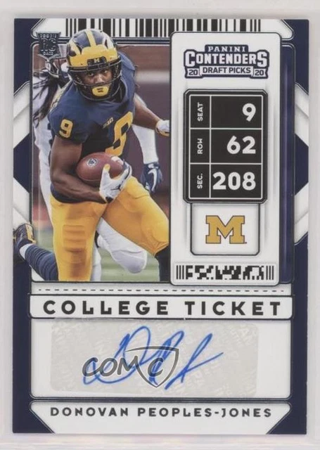 2020 Contenders Draft Picks College Ticket Donovan Peoples-Jones Rookie Auto RC
