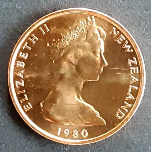 New Zealand 1 Cent coin 1980 brilliant uncirculated
