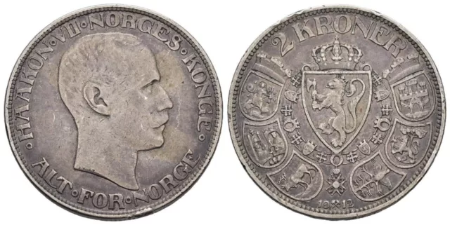 Norwegen - Norway 2 Kronen 1912 Haakon - Silber 14.88 g. KM# 370. - Sehr schön