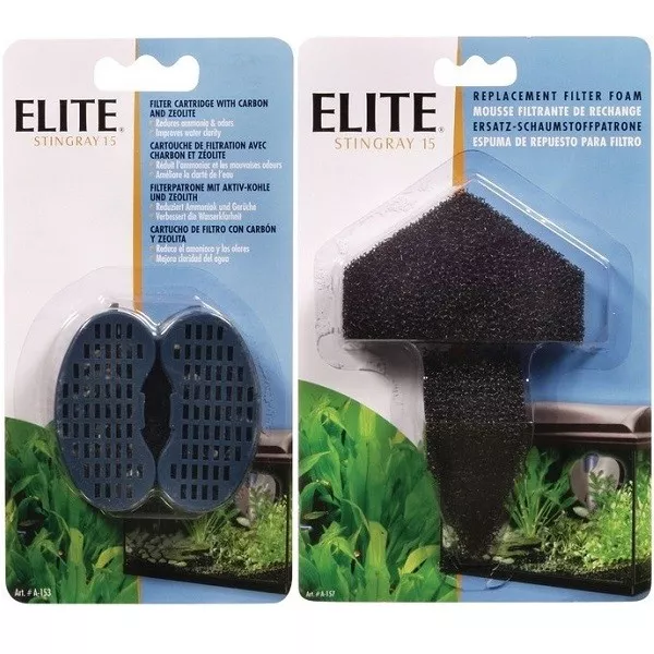 Hagen Elite Stachelrochenfiltermedien 5 10 15 Aquarium Zeo Schaumstoffpolster Carbonpatrone