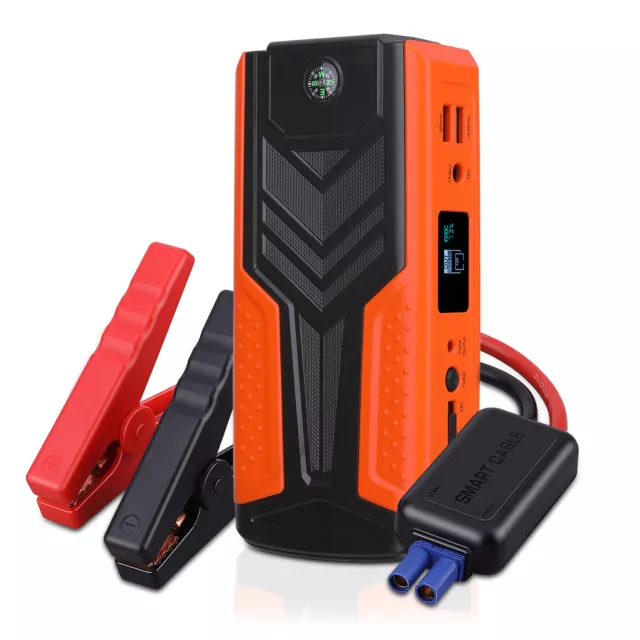 Car Jump Starter 1200A Peak 18000mAh 12V Lithium Battery Booster Pack Power Bank