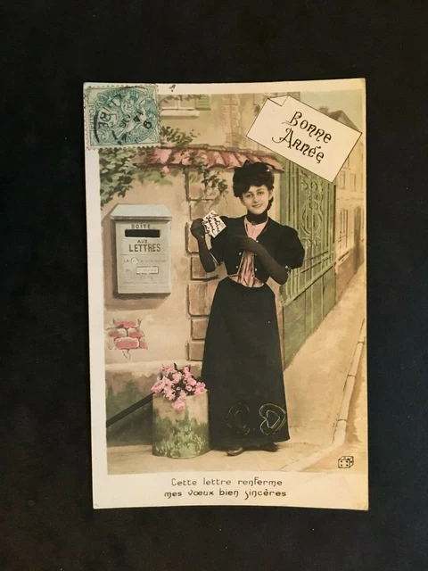 Carte Postale Ancienne animée de 1907 - BONNE ANNEE