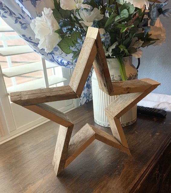 Rustic Reclaimed Wood 15” Star Decor