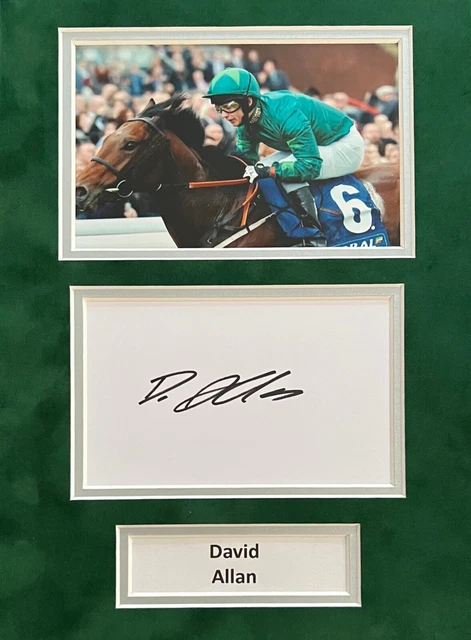 David Allan Hand Signed A4 Mounted Photo Display Horse Racing Autograph