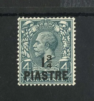 M6016 British Levant 1913 SG38a - 1 3/4pi on 4d THIN POINTED 4 IN FRACTION