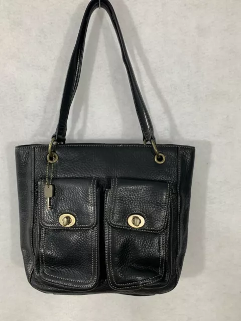 VTG Fossil 1954 Genuine Leather Black Shoulder Bag