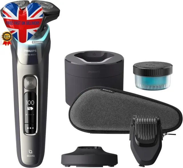 Shaver Series 9000, Wet and Dry Electric Shaver, Dark Chrome, with Lift & Cut Sh