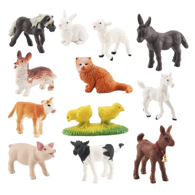 BUYGER Ensemble Figurine Animaux De La Ferme Avec Du00e9monter Camion, Diffu00e9rentes Taille Figurine Animaux Jouet, Maison Et Clu00f4ture U00e0 Amovible, Cadeaux Pour 3 4 5 Ans Enfants