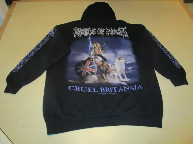 Cradle of Filth Cruel Britannia Hoodie Zipper Shirt Vintage 1997 EXTREME RARE