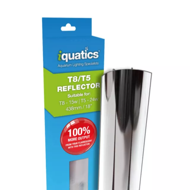 15W- Single Pack- iQuatics T8 Aluminium Reflector-Increased output by up to 100%