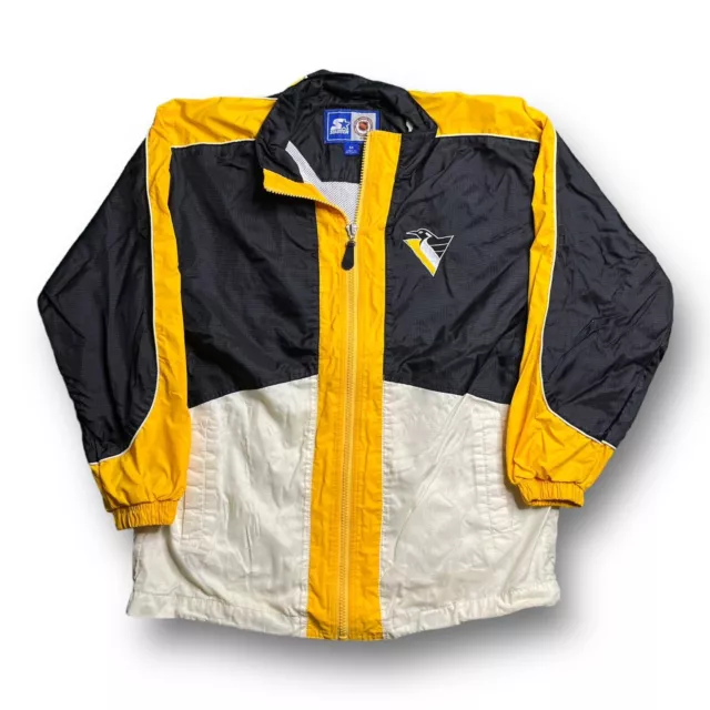 Vintage Starter Pittsburgh Penguins Windbreaker Jacket 90's NHL Center Ice Sz M
