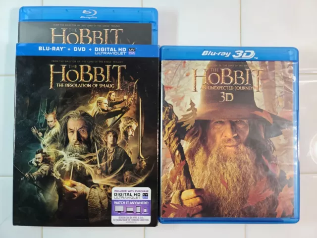 The Hobbit (Bluray 3D, Bluray, Dvd, Digital Copy,2012) Bundle