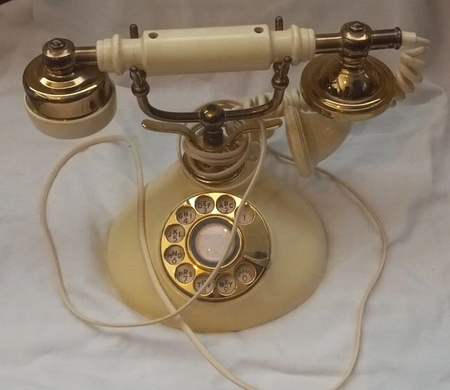 Teléfono de escritorio de colección estilo francés Hollywood Regency esfera giratoria, teléfono MURA DP-320