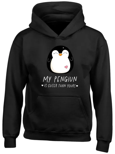 My Penguin Is Cuter Than Yours Childrens Kids Hooded Top Hoodie Boys Girls Gift
