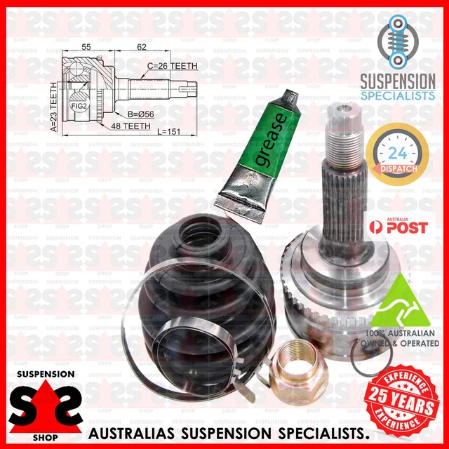 thumbnail image 2 of 2x Front Wheel Side Drive Shaft Joint Set For Ford Mondeo Opel Vivaro Renault Trafic 2 of 6