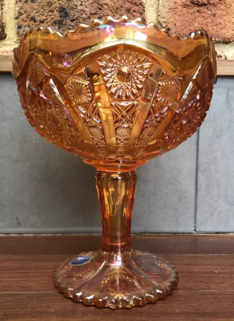 Marigold Carnival Glass Tall Compote X Imperial