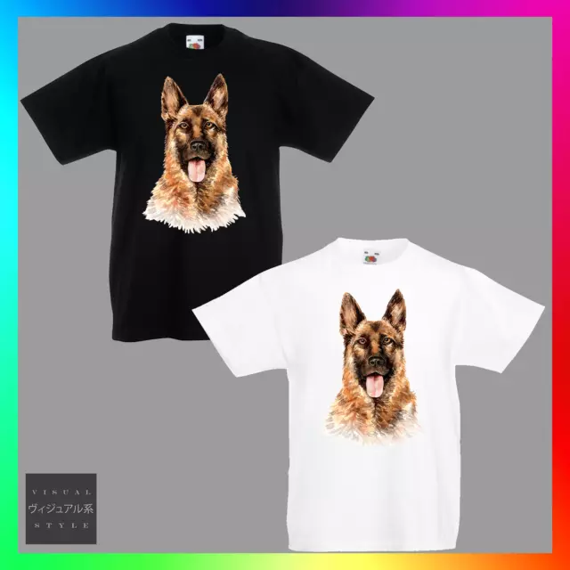 T-shirt cane pastore tedesco bambini unisex bambini cuccioli carino cucciolo arte pupper