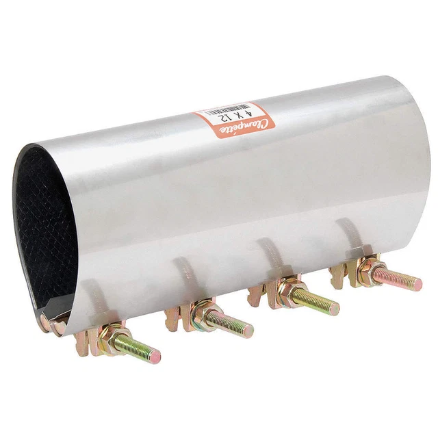 GRAINGER APPROVED 330-1412 Repair Clamp,Four Bolt,8 In,304SS