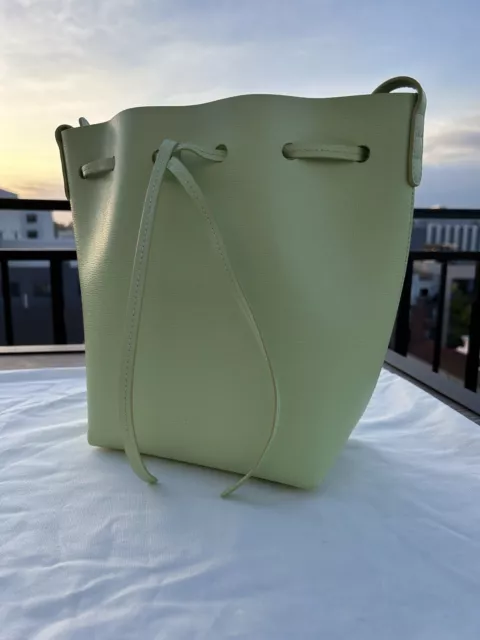 Mansur Gavriel Lime Green Saffiano Mini Bucket Bag