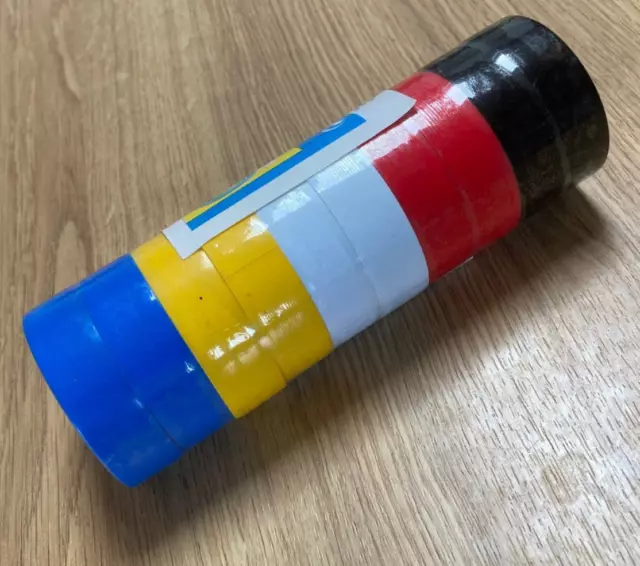 Ten Pack Pvc Electrical Insulation Tape Blue Yellow White Red Black - Brand New