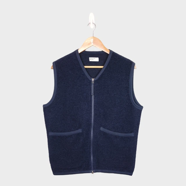 UNIVERSAL WORKS Men's Wool Blend Zip Waistcoat Gilet - S - Very Good Condition