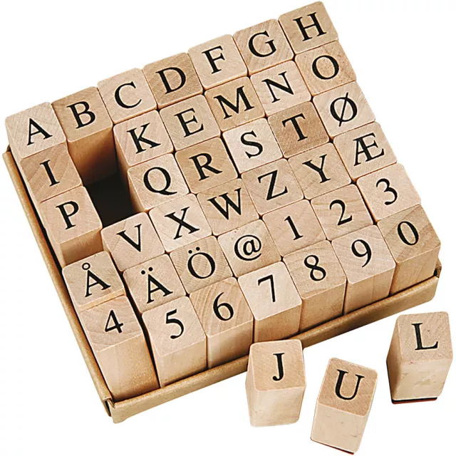 Stempel Buchstabenstempel Zahlenstempel - 42 Stück Zahlen Buchstaben ABC@