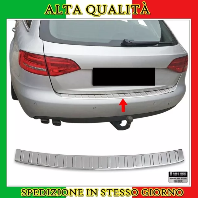 Cromato Protezione Paraurti (Spazzolato) ACCIAIO Per AUDI A4 B8 SW 2007 AL 2014