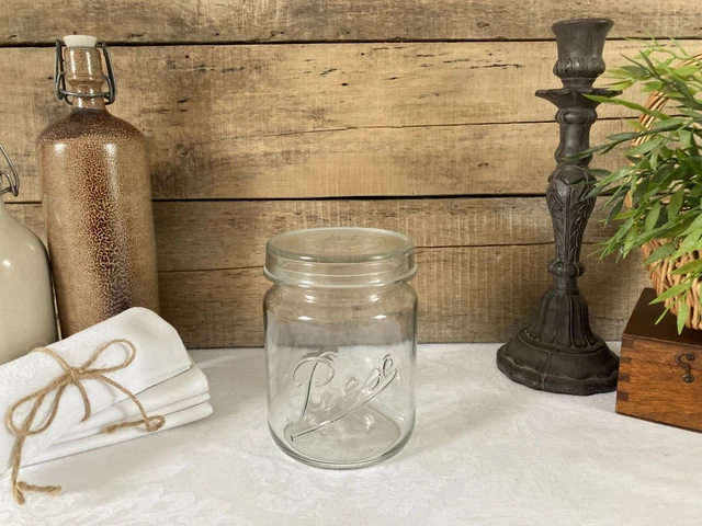 Ancien Bocal En Verre Vert L'Idéale 500 Ml – Rangement Ou Déco Vintage