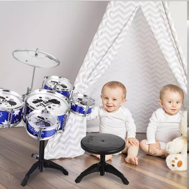 Children's Drum Kit Plastic Baby Kids Musical Toy Toddler Preschool