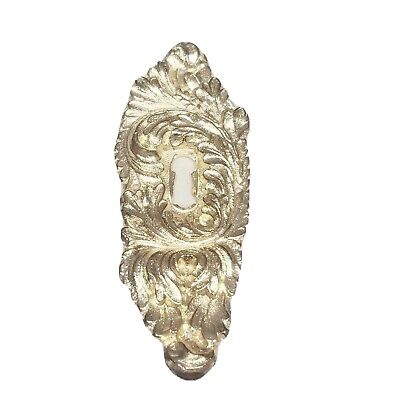 5" Escutcheon Keyhole Cover Door Victorian Antique Art Nouveau Ornate Brass 1.1