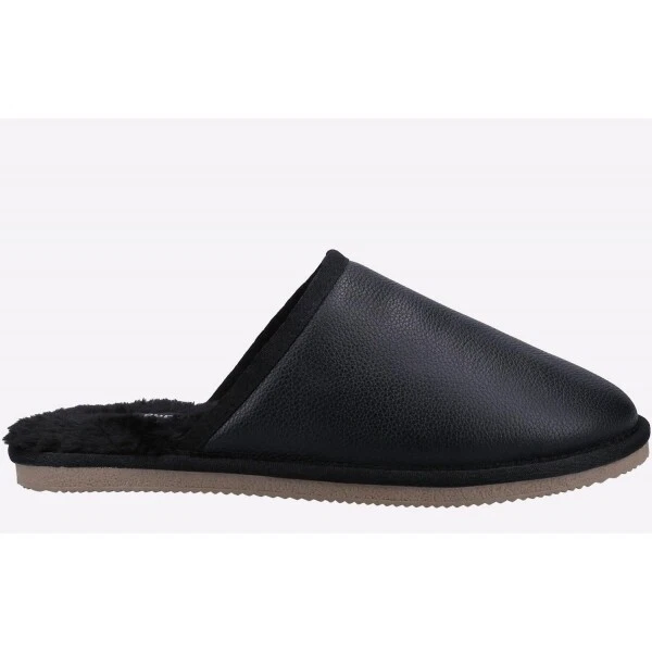 Pantofole Hush Puppies COADY PELLE classiche da uomo calde memory foam nere