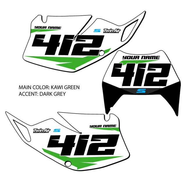 KLX 250 SG64  Custom MX Number Plates Senge Graphics Kit Compatible with Kawa...