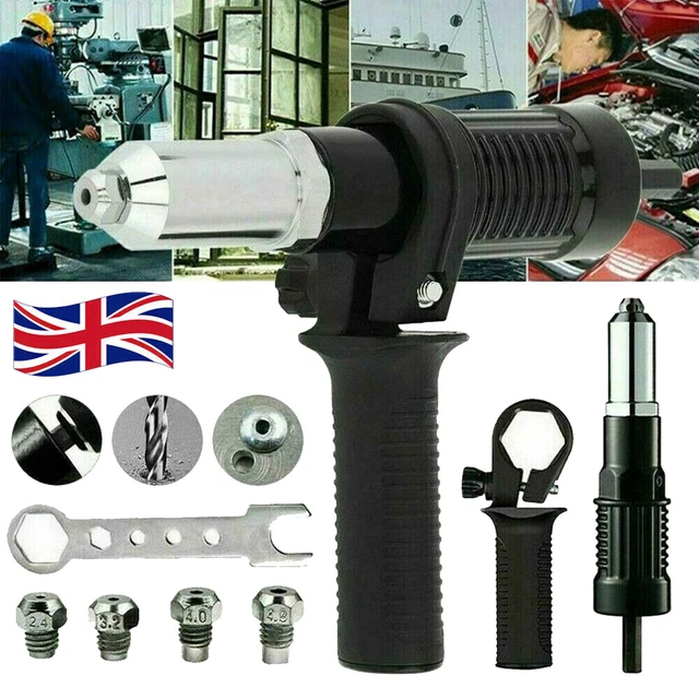 Electric Rivet Nut Gun Cordless Drill Pop Adapter Riveting Riveter Insert Kit